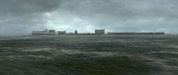The show also featured environment work for Mr. X, including this completely CG shot of Terminal Island. 