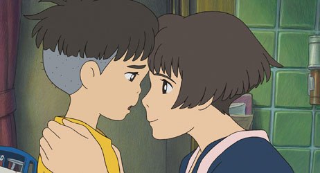 Sosuke and his mother Lisa share a tender moment in Ponyo.