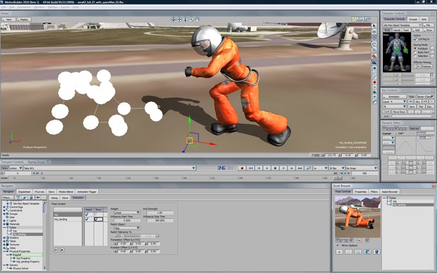 A new pose-to-pose workflow in MotionBuilder gives animators the ability to guide or match their ragdoll simulations to user-defined poses, for more predictable, controllable results.
