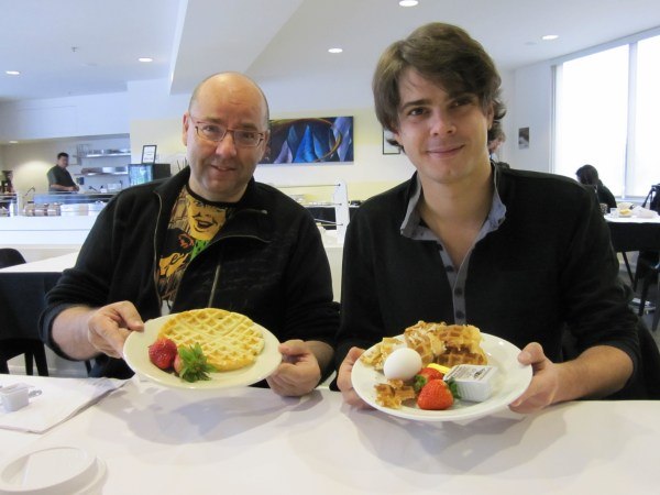 Raul and Javier enjoy breakfast at ILM-Hop