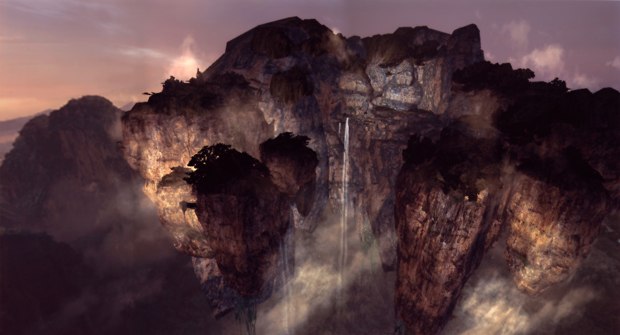 Avatar VAD (Hallelujah Mountains): virtual environment modeled and textured in LightWave 3D and displayed in a realtime Open GL pipeline using MotionBuilder.
