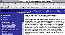 Dreamweaver's interactive help pages.
