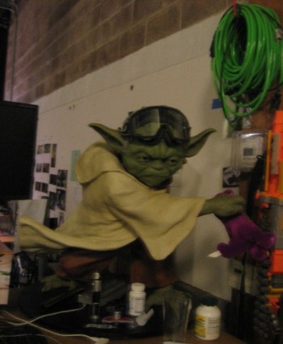 Yoda insisted on helping setup refreshments for the screening. I slipped him $5.