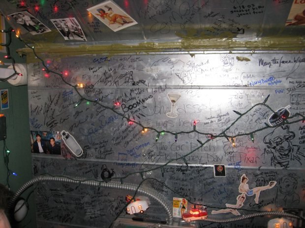 One of the walls of the Love Lounge.