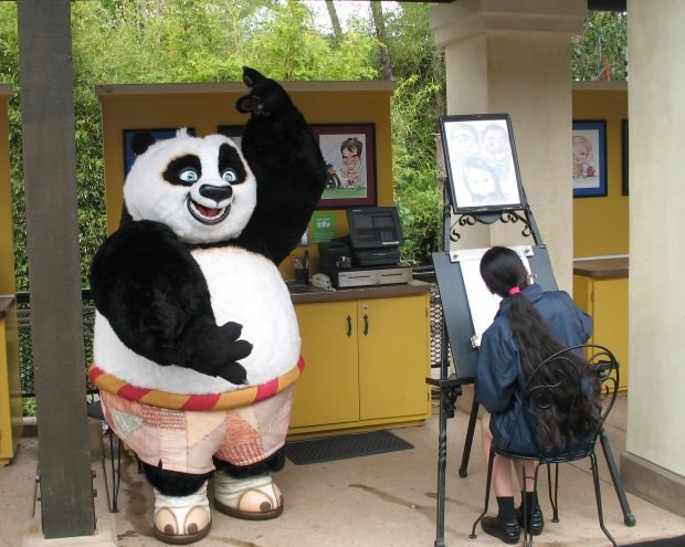 Po posing for his portrait at the San Diego Zoo (photo by Zhu Shen)