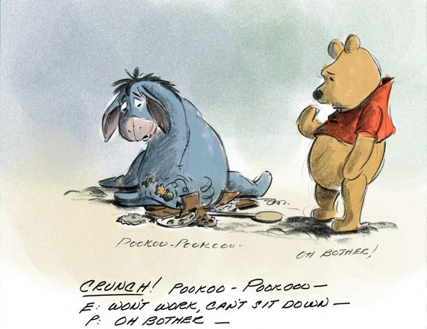Eeyore losing his tail starts off a series of events that flow like hunny over the entire film.
