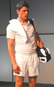 Matt as a Romanian tennis in the David Auburn's UPSET as reviewed by the NY Times