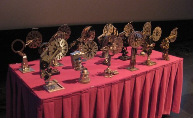The awards table stands patiently in the background.