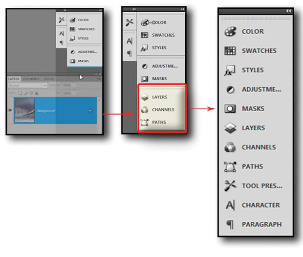 [Figure 1.22] Organize your palettes in a single folder to assist you with your workflow.