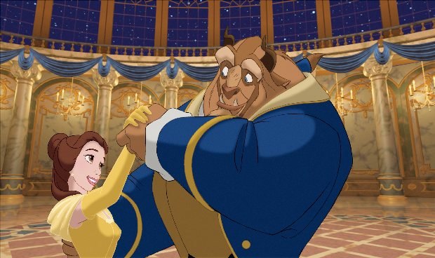 Disney "Beauty & the Beast 3D" (L-R) Belle & the Beast. ©2011 Disney. All Rights Reserved.