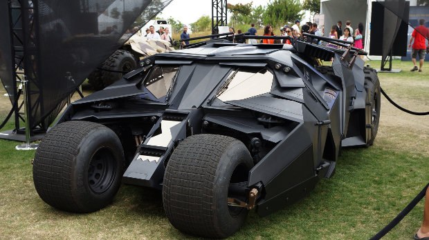 One of the Batmobiles on display in front of the Hilton.