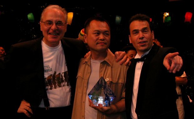 Giannalberto Bendazzi, Koji Yamamura and Serge, closing ceremonites, 2003.