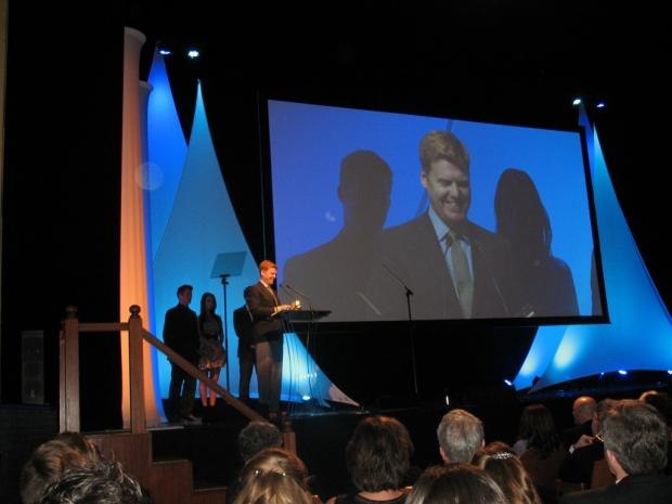 Paperman director John Kahrs accepting best animation short Annie Award, Feb 2, 2013