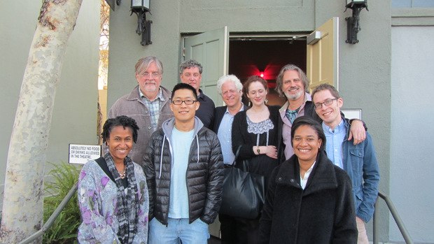 (Bottom row from left to right) Karen Toliver (vp production at Fox Animation), Minkyu Lee and Vanessa Morrison (president of Fox Animation). (Back row from left to right) Matt Groening (creator, writer and producer of The Simpsons and Futurama), Al Jean (writer and producer of The Simpsons), Ron Diamond, Fondhla Cronin O'Reilly, David Silverman and Tim Reckart.