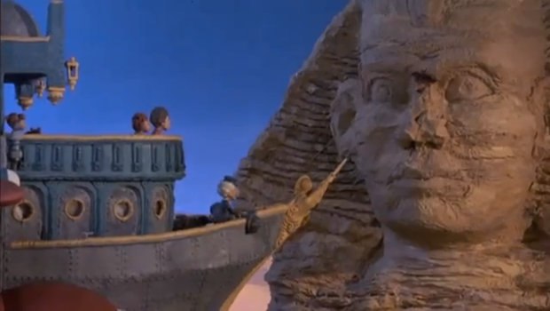 Twain and his crew encounter the Great Sphinx of Giza.