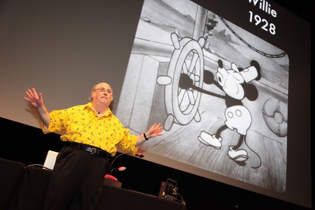 Legendary nimator and animation director Eric Goldberg gave a brief history lesson of the first animated Mickey Mouse shorts from 1928.