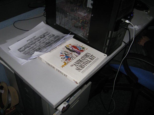 On a 2010 visit by the author to Southern Star Studios in Singapore, during the studio tour, he found several desks with well worn copies of Richard's Animator's Survival Kit close at hand. Image courtesy of Dan Sarto.