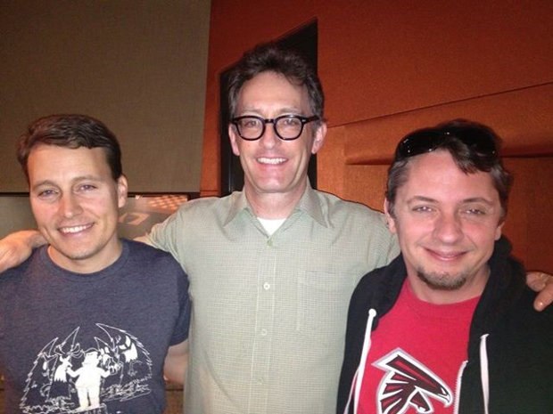 From left to right, Waco, Tom Kenny (the voice of Woody Johnson) and Roger.