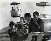 Walt Disney with the Richard Nixon family at the 1959 opening of the atomic submarine ride at Disneyland. Photo courtesy of Mark Langer.