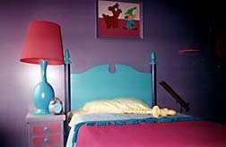 Lisa's room. Observe the saxophone on the bed. © 1997 Animation World Network.