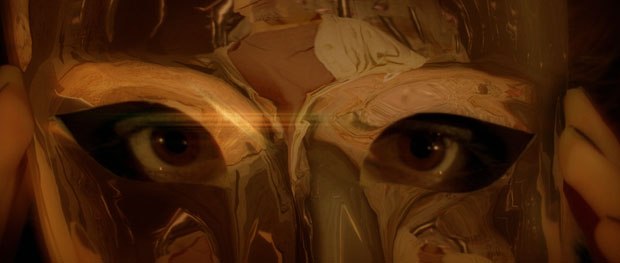 The mirror mask model created in Maya was the biggest match-move element of the film. Elements appear in the reflection and the mask was rendered with specularity for a mirrored surface. All images  & © 2005 The Jim Henson Co.