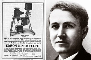 Thomas Edison (above) and his new sensation the Kinestoscope inspired James Stuart Blackton to experiment with filming frame-by-frame drawings. The two men eventually made the first animated film together.
