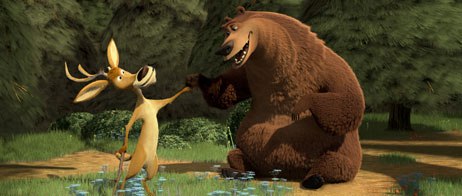 The directors of Open Season wanted more than just a classic buddy pairing between Boog and Elliot. They strived to develop a sandpaper relationship between them. All images © Sony Pictures Ent.