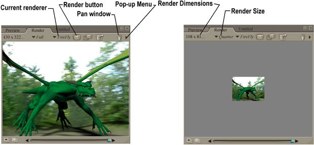 [Figure 1] Render panel (left). [Figure 2] Quarter sized render (right). 