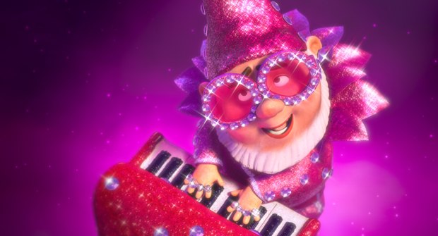 Elton enjoyed being made into a glam gnome: the first gnomeosexual. Images courtesy of Touchstone Pictures.