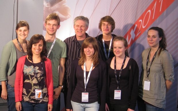 Bill with the Stuttgart Media University (HdM) students handling the video interviews.