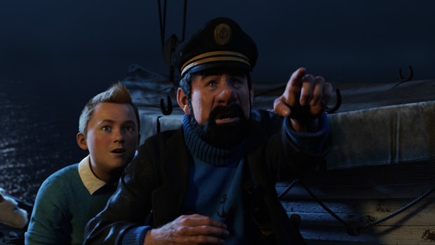 Steven Spielberg gets Tintin and Captain Haddock ready for their big screen debut. All images © 2010 DW Studios L.L.C. All rights reserved.