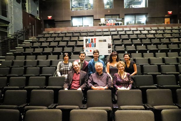 First row (L-R) Jerry Beck, Katsuhiro Otomo and Irene Kotlarz. Back row, the CalArts student curators.