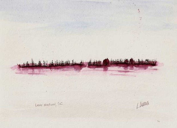 Here is an another watercolor - early morning at Santee's Lake Marion (as in Frances Marion, the Swamp Fox)