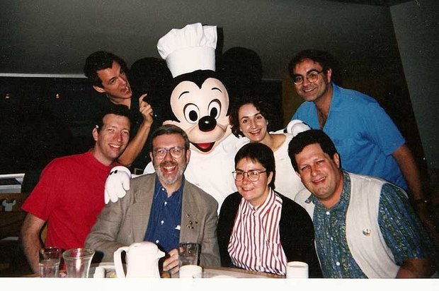 Here's some of the gang from the Disney Institute with Leonard Maltin at a character breakfast...thats Jim upper right in the blue shirt and grin