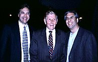 L-R: Herb Scannell, president of Nickelodeon, Sumner Redstone, Chairman and CEO of Viacom and Albie Hecht, senior vice president of worldwide production and development for Nickelodeon.