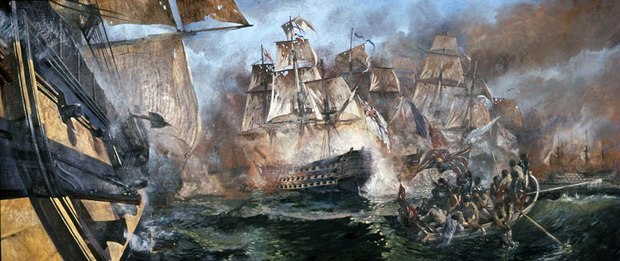 Mural of the Battle of Trafalgar