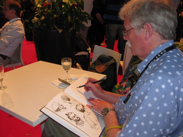 Peter sketching at Annecy