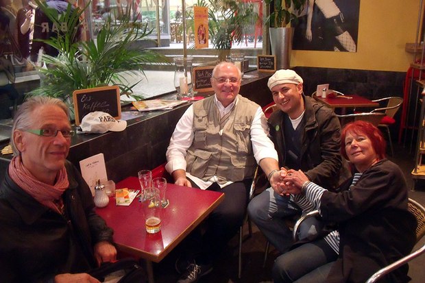 Nik Phelps, Giannalberto Bendazzi, legendary Italian film historian, and Egyptian animator Mohammed Ghazala with Nancy