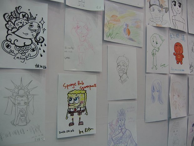 Drawings by visitors to the exhibition