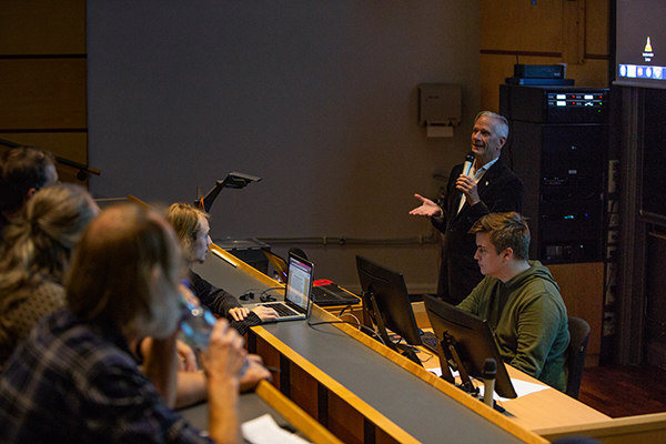 Nik Phelps at his keynote talk, photo - Alexander Moe