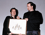 Philip Hunt receives the Animation/Craft in a Commercial award for Megalomaniac.
