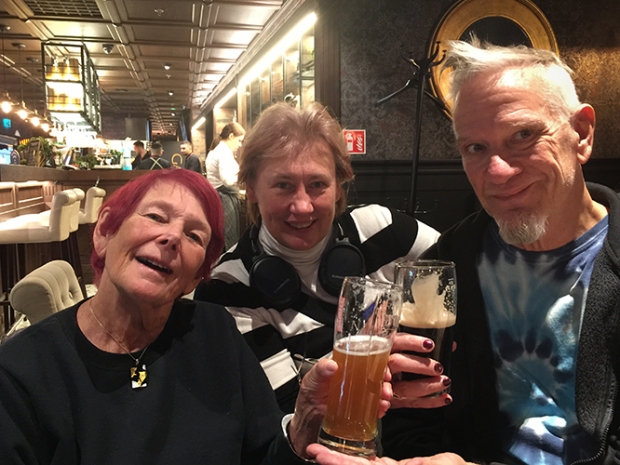 Nancy, Estonian producer Kerri Kuusik-Oengo, and Nik celebrating at the sumptuous closing night party