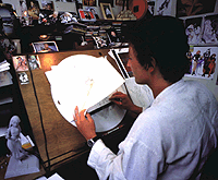 Rodolphe Guenoden, supervising animator on Chel. TM & © 2000 DreamWorks LLC.