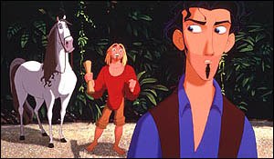 Altivo from The Road to El Dorado (2000) had some scene-stealing reactions. © DreamWorks SKG.