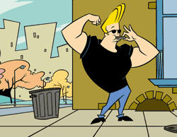 Is Johnny Bravo a chicken? The gap between expectation and the surprise result can make you laugh. © Cartoon Network.