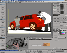 Packages like SOFTIMAGE|XSI were once out of reach of your average Joebut now high end animation systems are much more accessible. Image courtesy of Softimage Co. and Avid Technology Inc. Scene and Volkswagen material courtesy of PSYOP, inc.