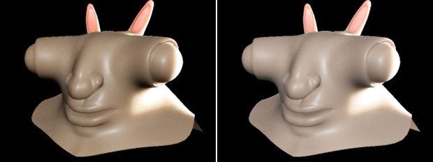 Two examples of Sub Surface Scattering in mental ray using the SSS Fast Skin material.