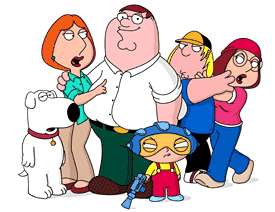 The Amazing MacFarlane Super Happy Animation Fun Hour on FOX features two MacFarlane creations back to back: Family Guy (above) and American Dad.  © 2001 FOX Broadcasting.