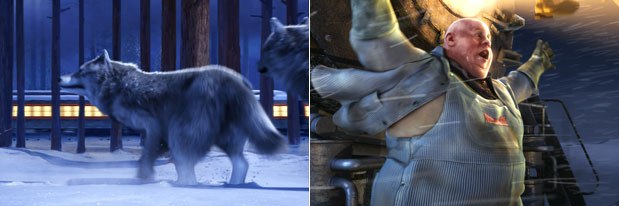 Several hours of each day were reserved for keyframing sequences of the animals and Smokey (right). All Polar Express images © 2004 by Warner Bros. Ent. Inc.