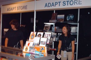 A variety of materials (books, software, instructional DVDs, T-shirts and more) for digital artists were offered at the ADAPT store.